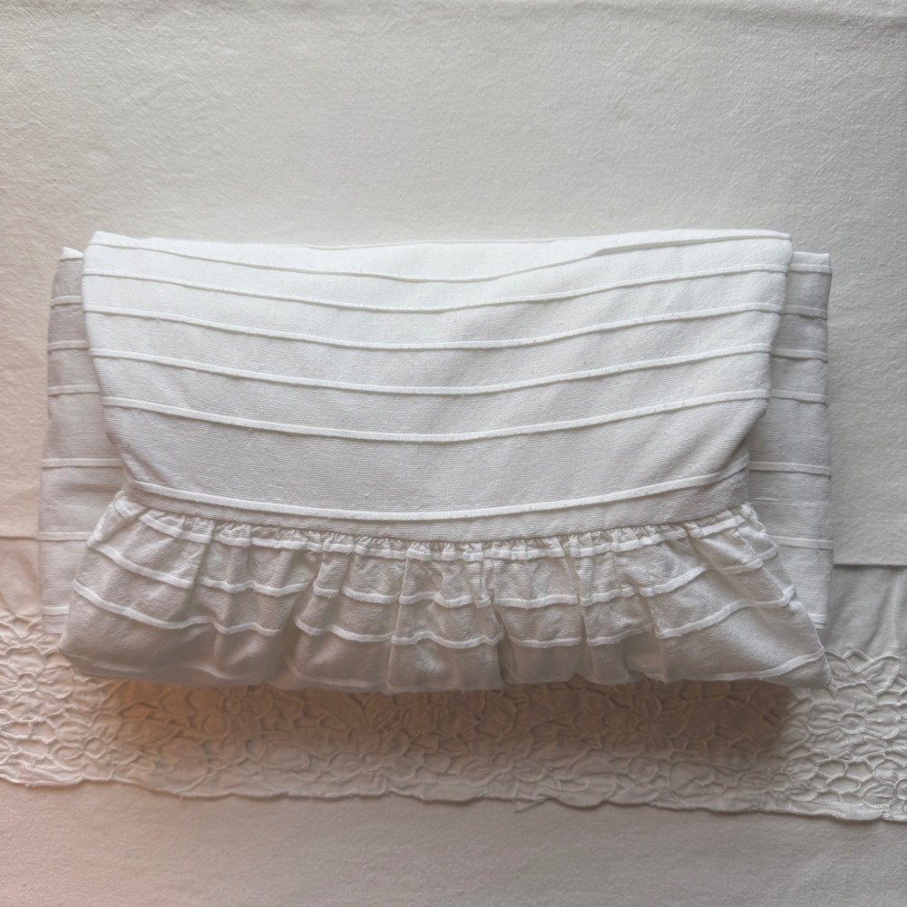Gap Cotton Tie Strap Babydoll Mini Dress White‎ Textured Size 4 Boho Chic - Picture 12 of 12